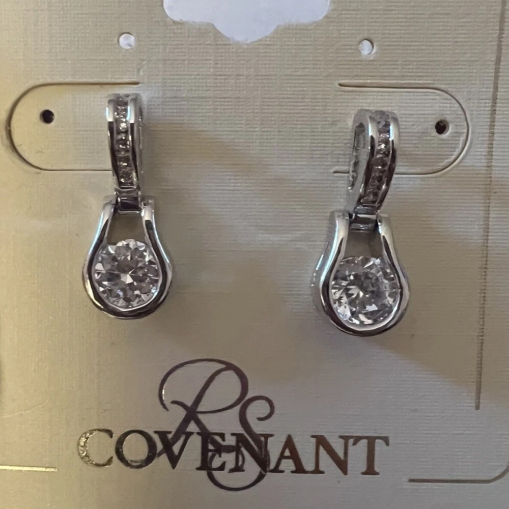 Cubic Zirconia Stud Drop Earrings